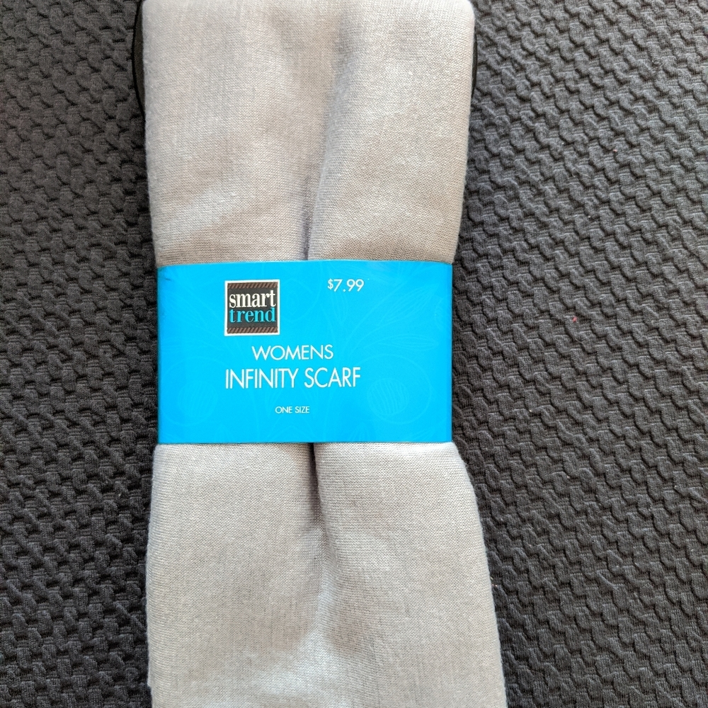 Gray/silver infinity scarf